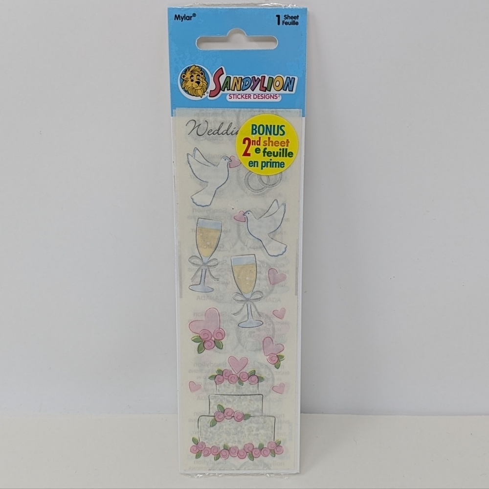 Sandylion Stickers Wedding Cake Doves Vintage